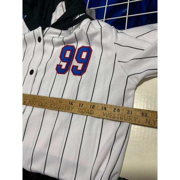 Space Jam Tune Squad Jersey Hoodie Style Pinstripe White Size M - Picture 4 of 7